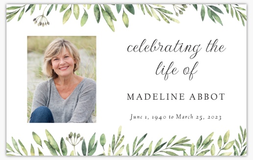 A celebration of life photo white green design for Occasion with 1 uploads