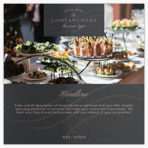 Design Preview for Design Gallery: Food Catering Postcards, Square (148 x 148 mm)