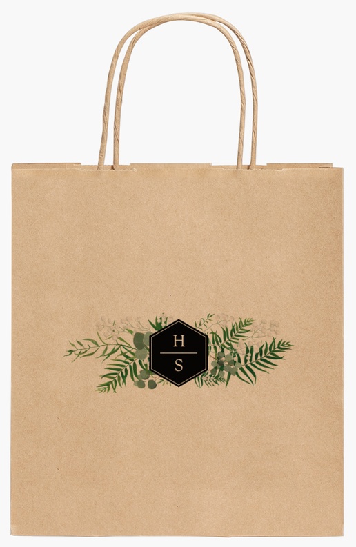 Design Preview for Design Gallery: Florals & Greenery Standard Kraft Paper Bags, 190 x 80 x 210 mm