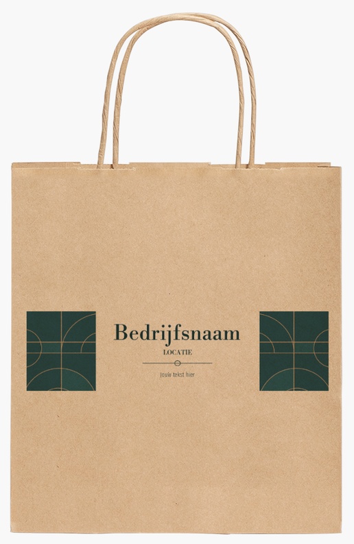 Voorvertoning ontwerp voor Ontwerpgalerij: Marketing en PR Kraftpapieren tassen, 19 x 8 x 21 cm