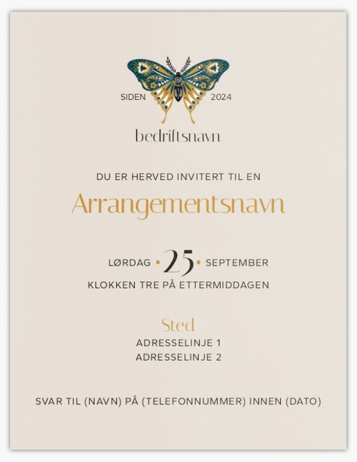 Forhåndsvisning av design for Designgalleri: Rustikk Invitasjoner og kort, Ensidig 14 x 10,1 cm