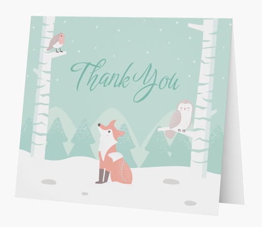 A woodland thank you white design for Birthday