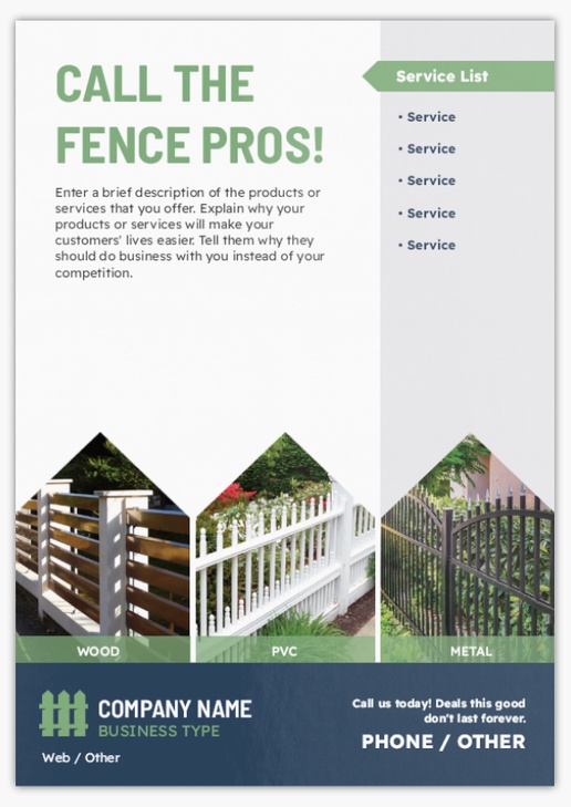 Design Preview for Design Gallery: Fencing & Decking Postcards, A5 (148 x 210 mm)