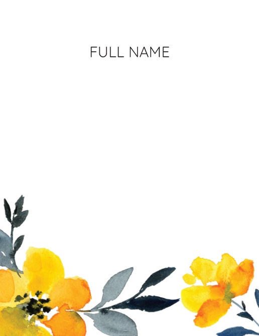 A painted florals flowers orange white design for Floral