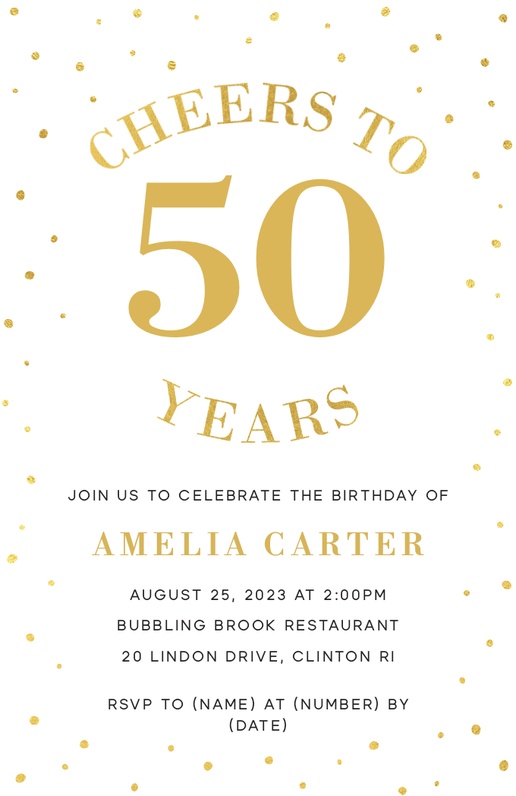 A milestone birthday 50th birthday party white cream design for Adult Birthday