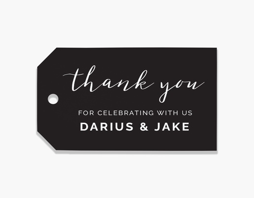 A queer thank you tags black gray design for Wedding
