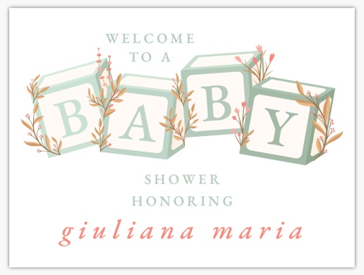 A baby shower nursery blocks white gray design for Baby
