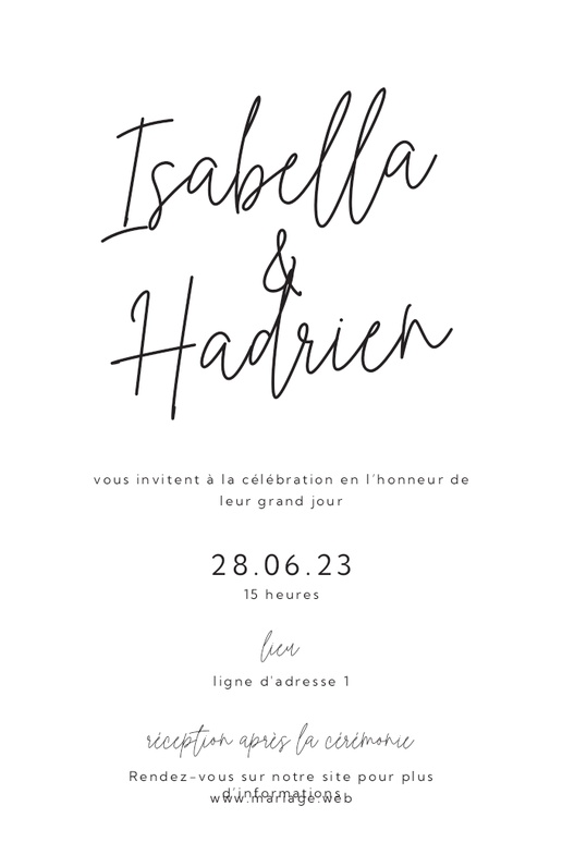 Aperçu du graphisme pour Galerie de modèles : faire-part de mariage pour typographiques, Non pliées 18.2 x 11.7 cm