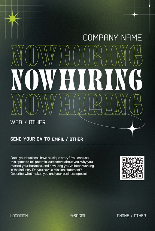 A recruiter recruiting services black gray design for Modern & Simple with 1 uploads