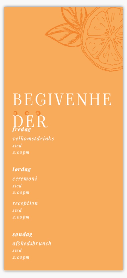 Forhåndsvisning af design for Designgalleri: Bryllupsprogrammer, 21 x 9.5 cm