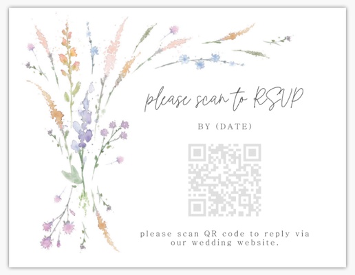 Design Preview for Floral Wedding RSVP Cards Templates, 5.5" x 4" Flat