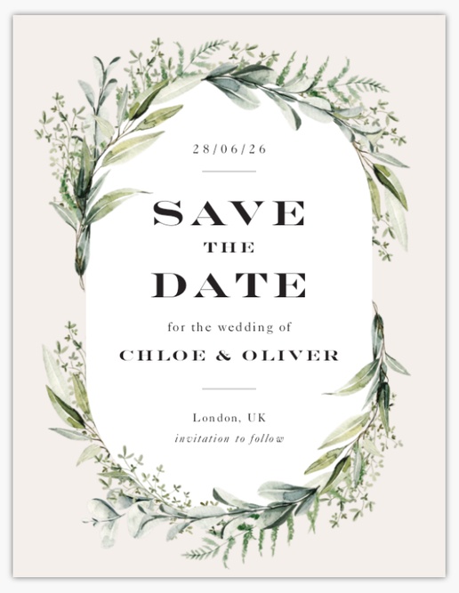 Design Preview for Save The Date Cards, 13.9 x 10.7 cm