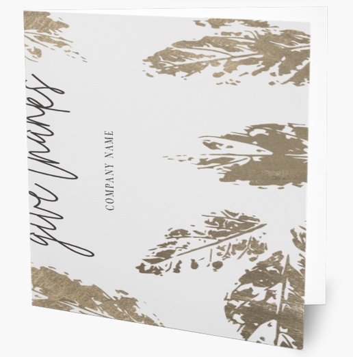 A gold leaves thank you white gray design for Business