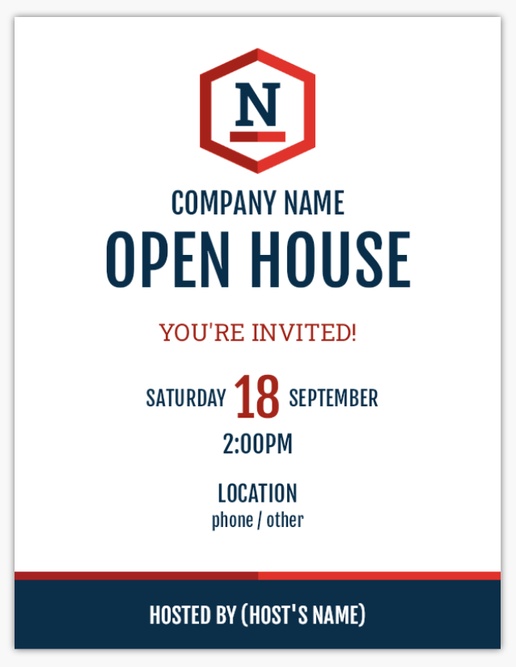 A open house business blue red design for Business