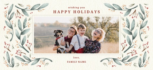 A holiday happy holidays white cream design for Greeting with 1 uploads
