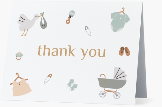 A stroller illustration cream gray design for Baby Shower