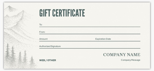 Design Preview for Design Gallery: Travel & Accommodation Gift Certificates