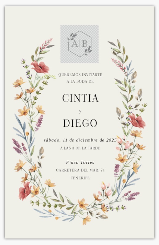 Vista previa del diseño de Plantillas para invitaciones de boda, Plano 18,2 x 11,7 cm