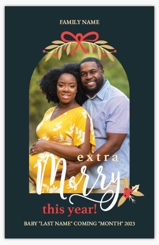 A baby holiday card pregnancy announcement gray white design for Theme with 1 uploads