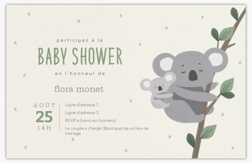Aperçu du graphisme pour Galerie de modèles : cartons d’invitation baby shower pour animaux, 18.2 x 11.7 cm