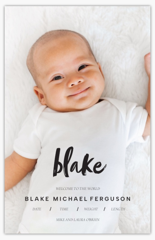 A birth announcement simple gray black design for Modern & Simple with 1 uploads