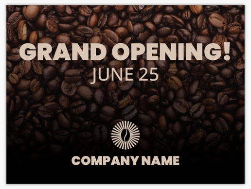 A grand opening coffee bean black brown design