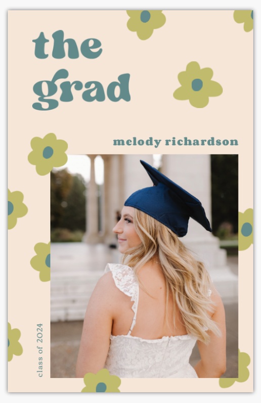 A retro girl cream brown design for Graduation Announcements with 1 uploads