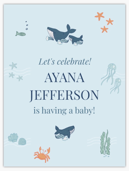 A water jellyfish gray blue design for Baby Shower