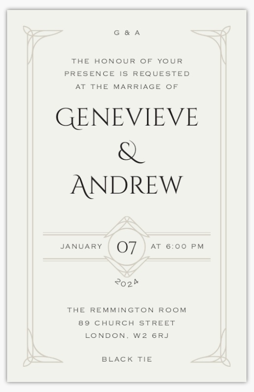 Design Preview for Wedding Invitation Templates, Flat 21.6 x 13.9 cm