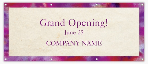 A watercolor grand opening gray purple design for Art & Entertainment