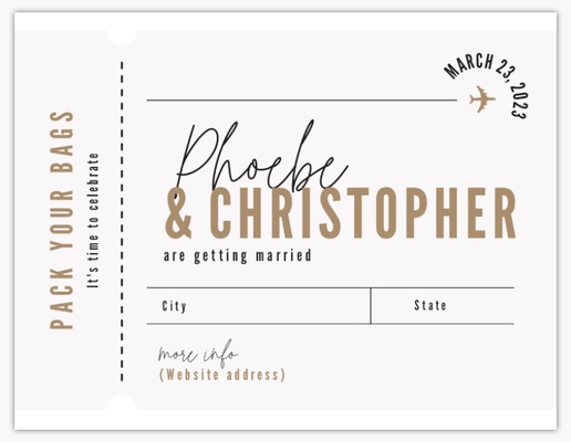 A wedding save the date destination white gray design for Theme