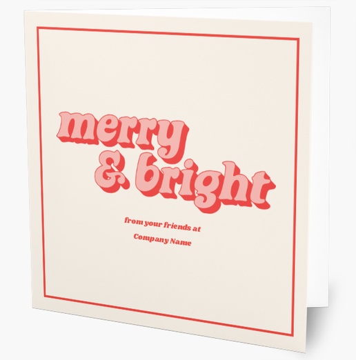 A merry and bright retrocheer white red design for Business