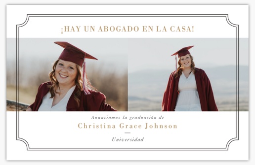 Un derecho graduación de la facultad de derecho diseño blanco gris para Tradicional y Clásico con 2 imágenes