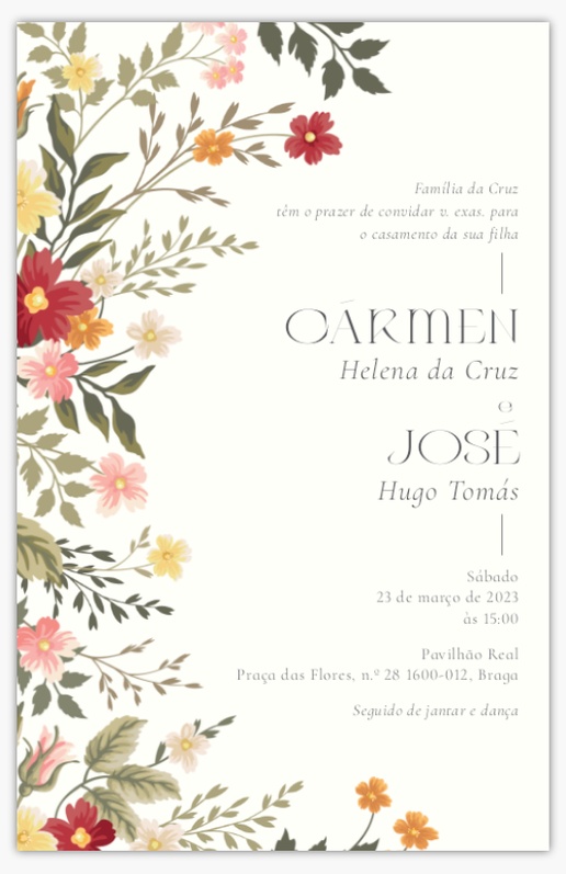 Pré-visualização do design de Modelos e designs de convites de casamento para verão, Sem dobra 18,2 x 11,7 cm