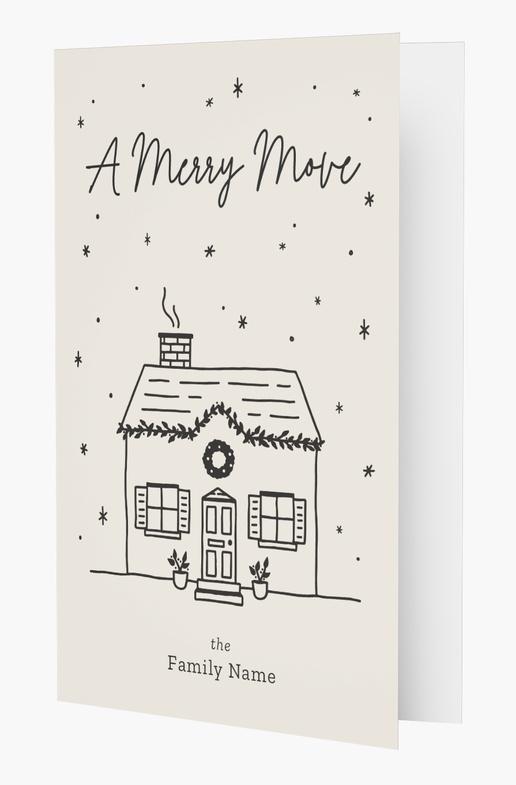 A moving moving holiday card white cream design for Theme