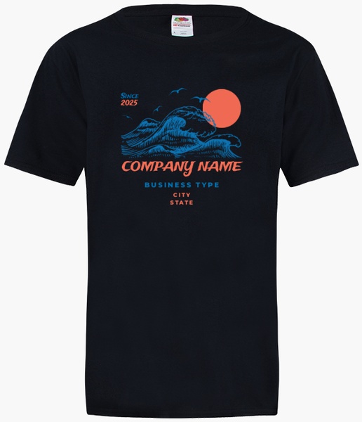A sea waves blue orange design for Summer