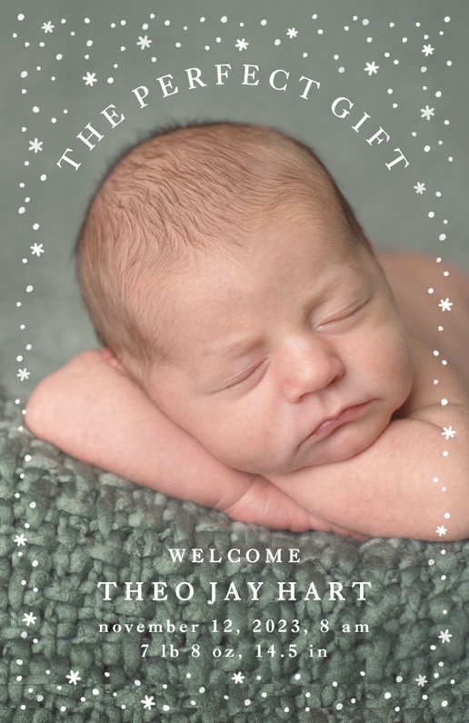 A baby holiday birth announcement cream design for Theme with 1 uploads