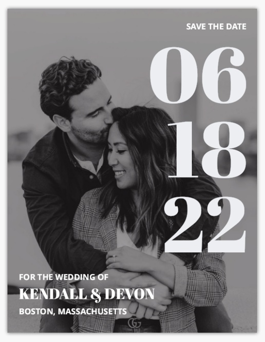 A save the date bold text black gray design for Save the Date with 1 uploads