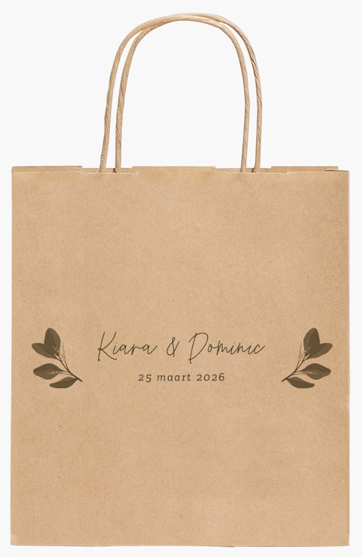 Voorvertoning ontwerp voor Ontwerpgalerij: Bruiloft Kraftpapieren tassen, 19 x 8 x 21 cm
