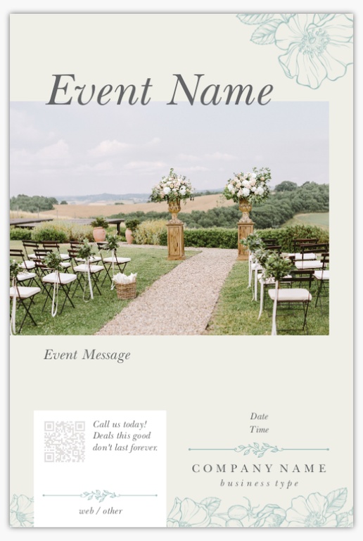 A event planner floral white gray design for Art & Entertainment