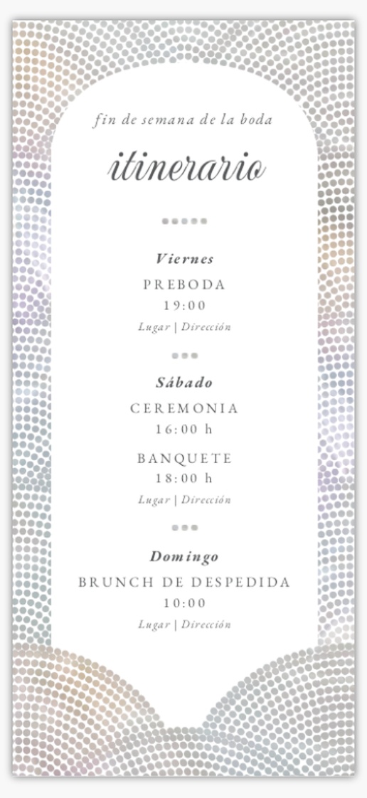 Vista previa del diseño de Galería de diseños de programas de boda, 21 x 9,5 cm
