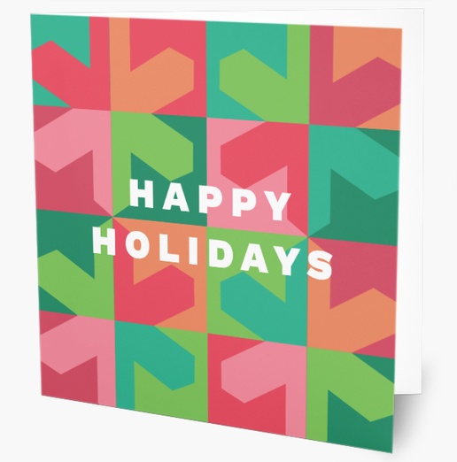A business holiday card bright pink green design for Occasion