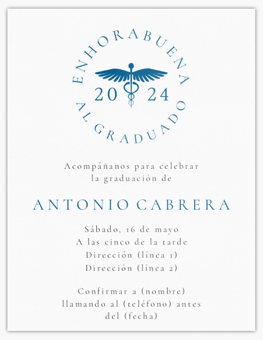Vista previa del diseño de Galería de diseños de tarjetas e invitaciones para graduación, Plano 13,9 x 10,7 cm