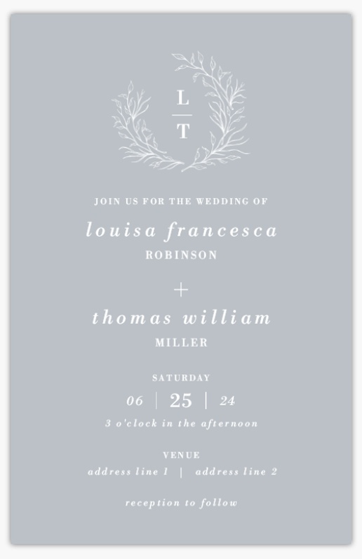 Design Preview for Wedding Invitation Templates, Flat 18.2 x 11.7 cm