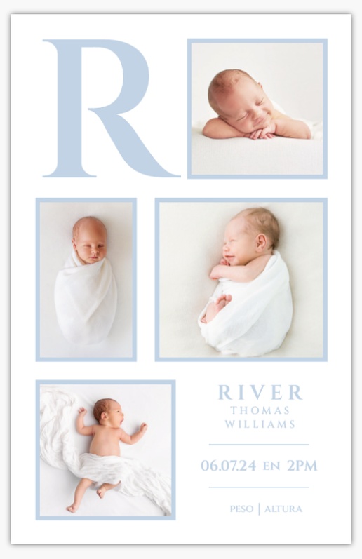 Un bebé niño chico diseño azul blanco para Tradicional y Clásico con 4 imágenes