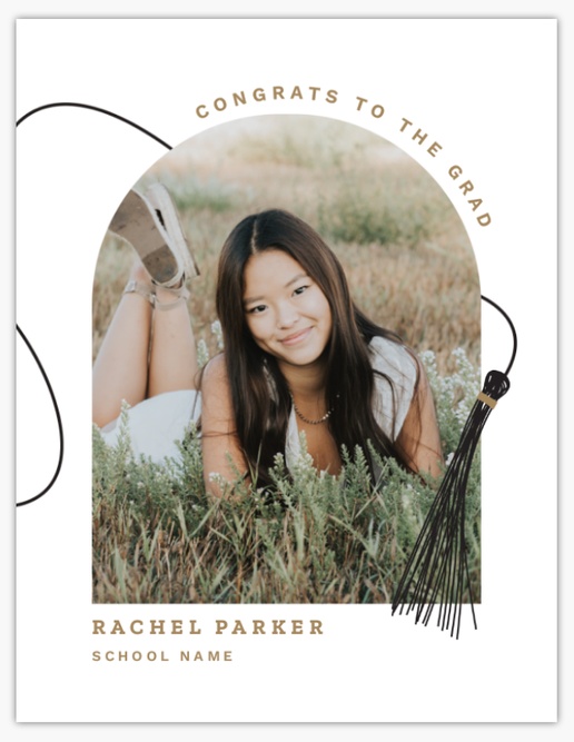 A graduation arch photo white gray design for Graduation Announcements