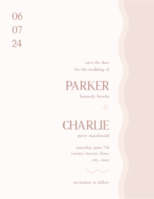 A wedding wavy design white design for Save the Date
