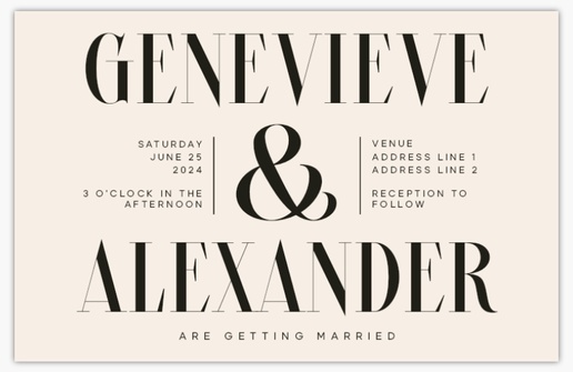 Design Preview for Design Gallery: Typographical Wedding Invitations, 4.6" x 7.2" Flat