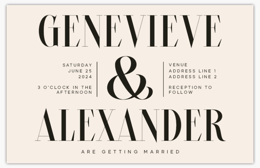 Design Preview for Wedding Invitations  , 4.6" x 7.2" Flat