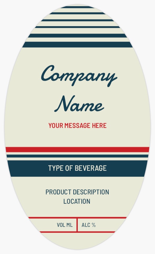 Design Preview for Design Gallery: Retro & Vintage Beer Labels, Oval 12.5 x 7.5 cm Vertical